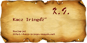 Kacz Iringó névjegykártya